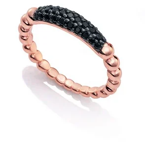 Anillo Plata Chap Oro Rosa Cristal 18kt Neg Sra Je