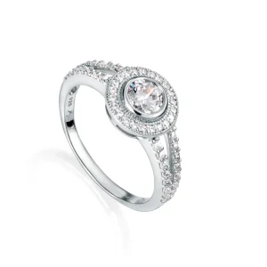 Anillo Plata Solitario Redondo Y Cz Sra Jwls