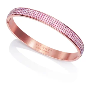 Brazalete Acero Ip Rosado Y Circonitas Sra Fash