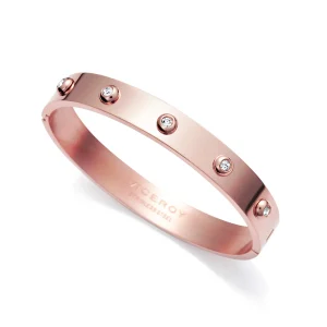 Brazalete Acero Dorado Y Circonitas Sra Fsn
