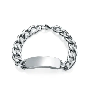 Pulsera De Acero Tipo Esclava Placa Sr Fn