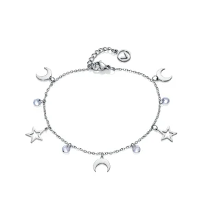 Pulsera Acero Estrellas Circonitas Sra Fn