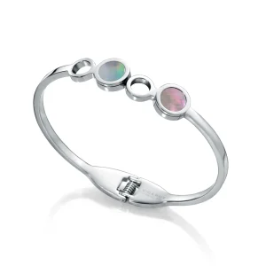 Brazalete Acero Muelle Con Madre Perla Sa Fn