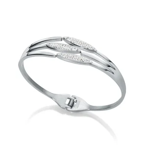 Brazalete Acero Muelle Con Circonitas Sra Fn