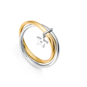 Doble Anillo Acero Ip Circonita Sra.fn