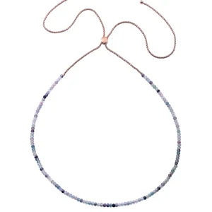 Collar Acero Ip Rosa Piedras Nat Sra Fashion