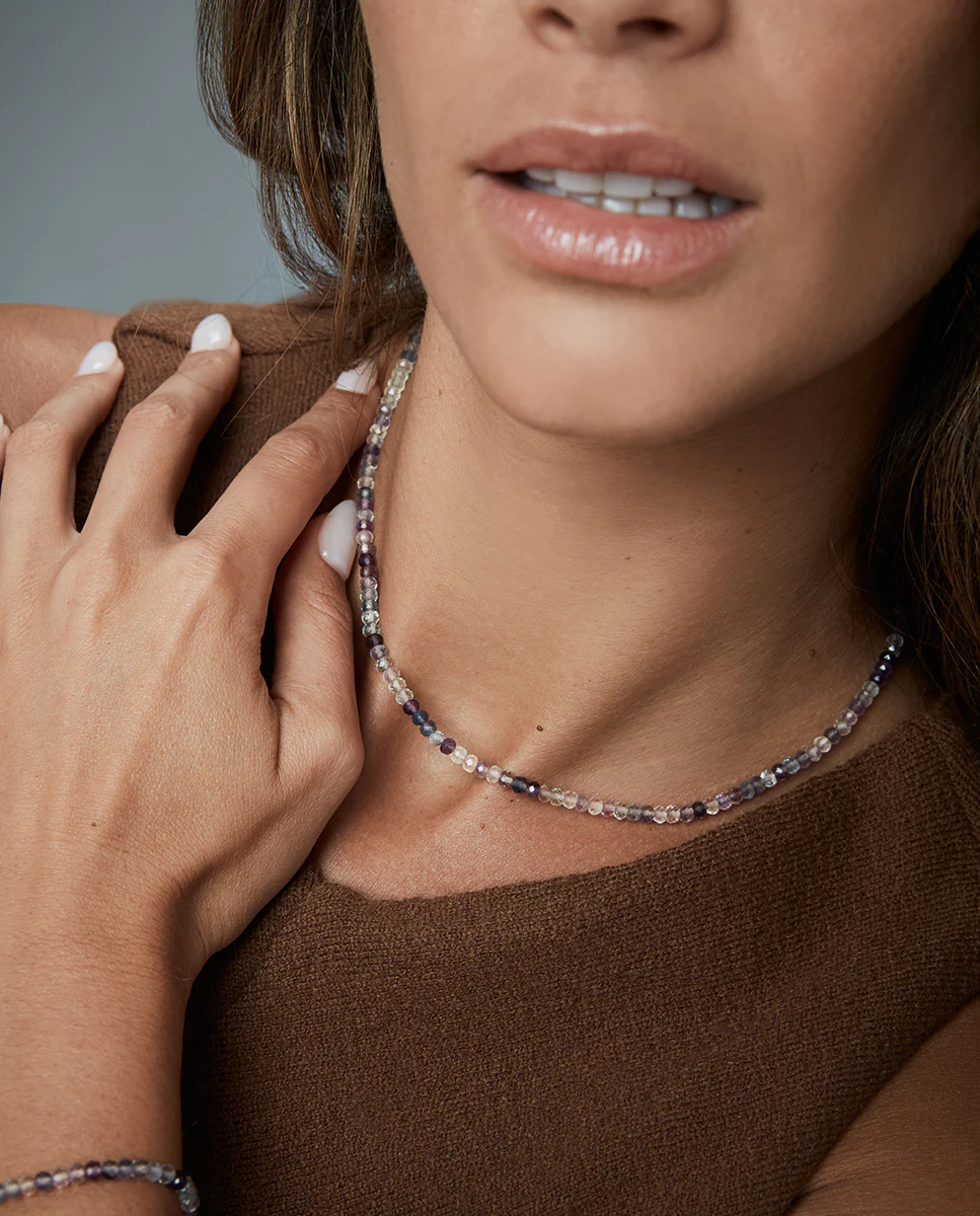 Collar Acero Ip Rosa Piedras Nat Sra Fashion - Imagen 3