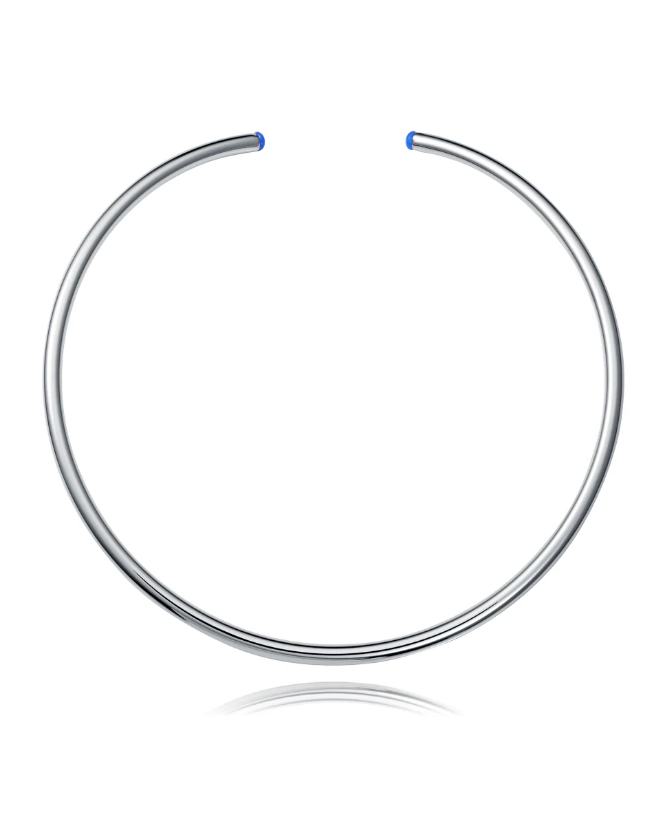 Collar Acero Rigido Piedra Nat Sra Fashion