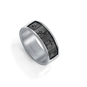 Anillo Acero E Ip Negro Sr Fashion