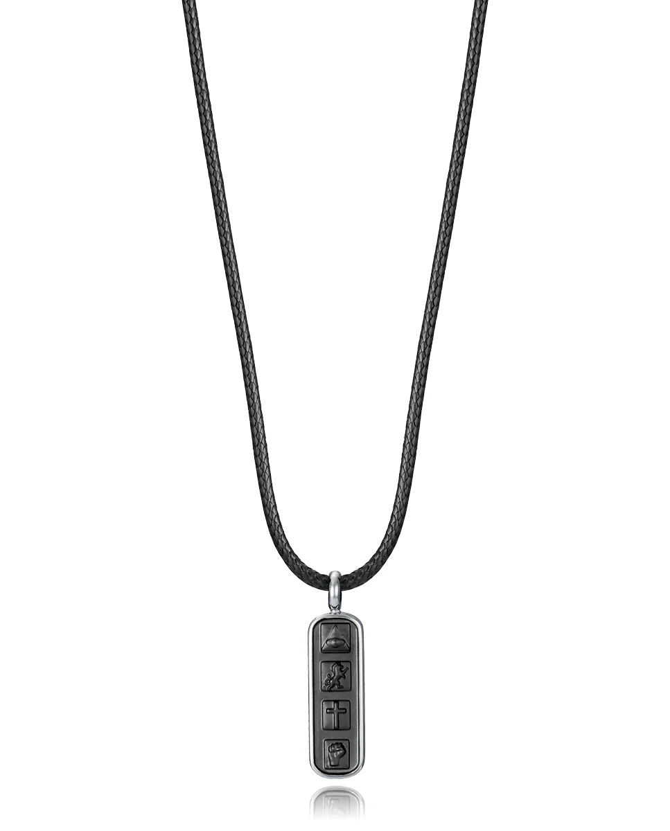 Collar Acero E Ip Negro Sr Fashion