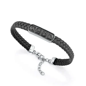 Puls Acero E Ip Negro Piel Sr Fashion