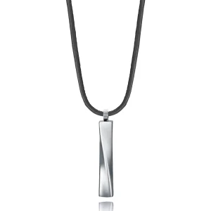 Collar Acero Y Piel Marron Twist Sr Fashion