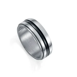 Anillo Acero E Ip Negro Sr Fashion