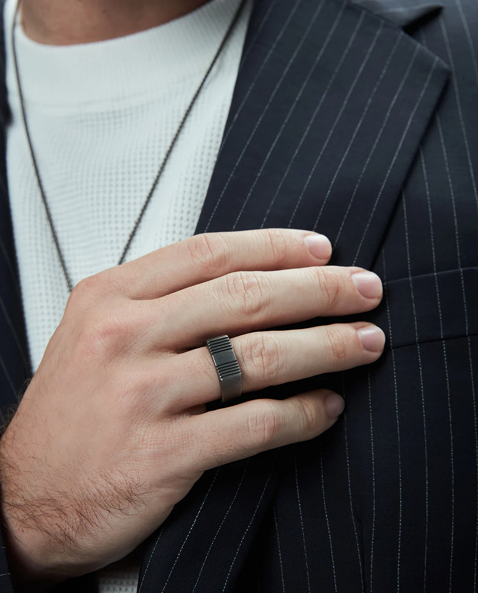 Anillo Acero Oxidado Sello Sr Fashion - Imagen 3