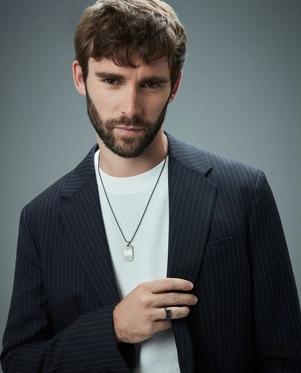 Collar Acero Oxidado Placa Sr Fashion - Imagen 4