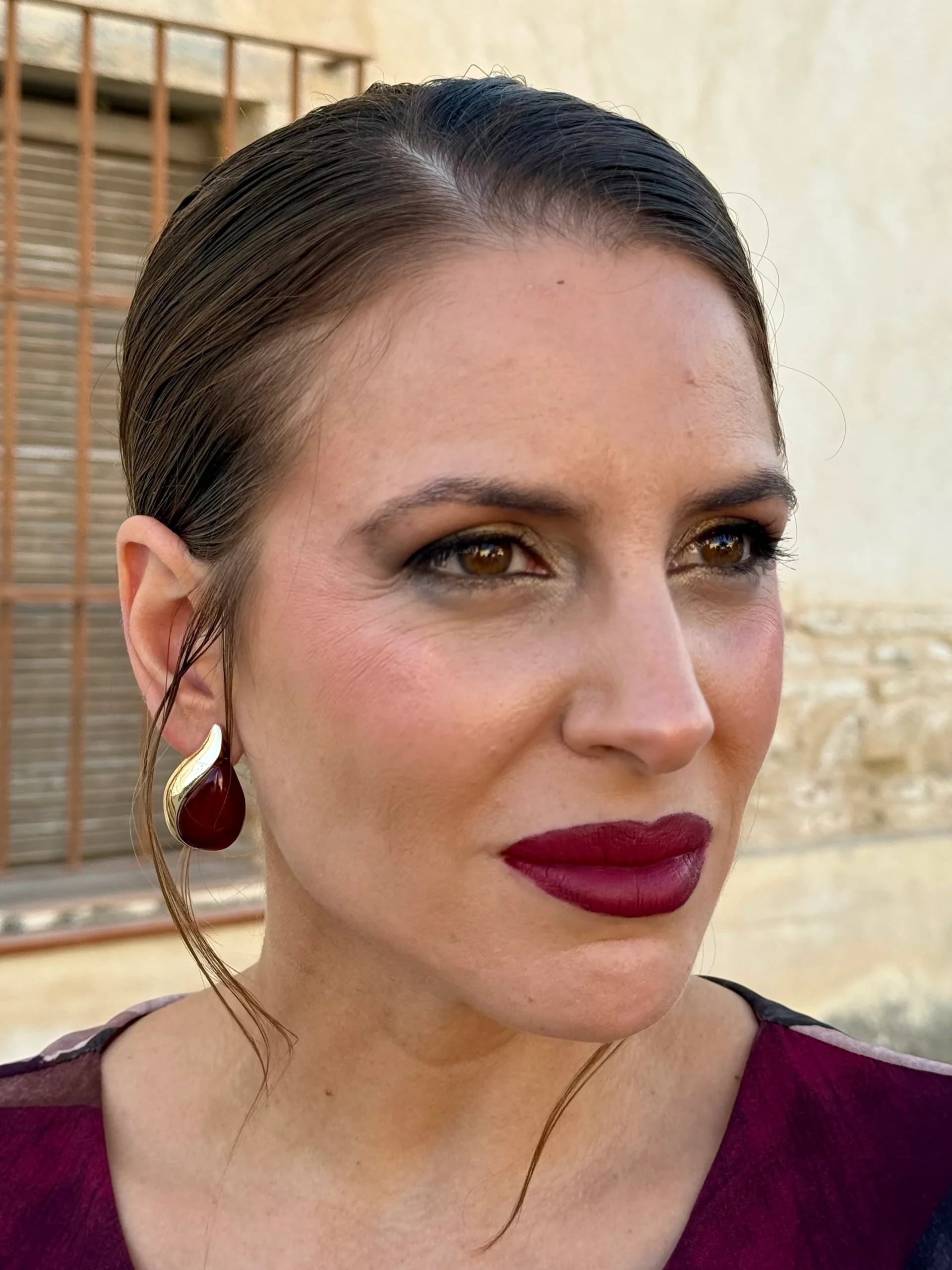 Pendientes Silueta Burdeos