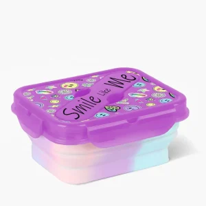 Contenedor Lunchera plegable Silicona   - Violeta Smile