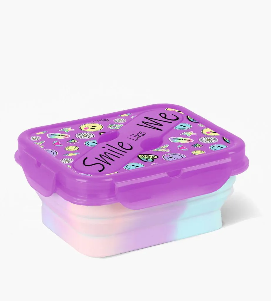 Contenedor Lunchera plegable Silicona - Violeta Smile