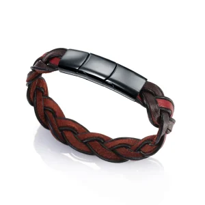 Pulsera Piel Plana Trenzada Bitono Sr Fashion