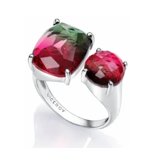 Anillo Plata De Ley Abierto 2 Piedras Sra Jew