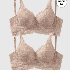 Paquete x 2 brasieres en encaje ideales para busto pesado Sexy Support