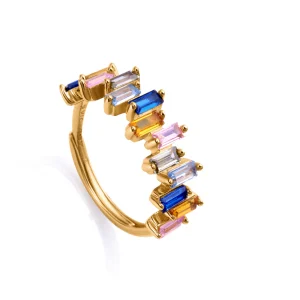 Anillo Plata De Ley Baño Oro Circ Sra Jewels