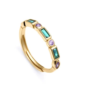 Anillo Plata De Ley Baño Oro Circ Sra Jewels