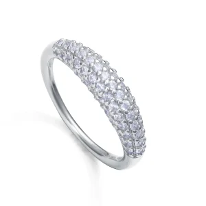 Anillo Plata De Ley Baño Rodio Circ Sra Jwls