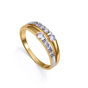 Anillo Plata De Ley Baño Oro Y Rod Circ Jwls