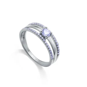 Anillo Plata De Ley Baño Rodio Circ Sra Jwls