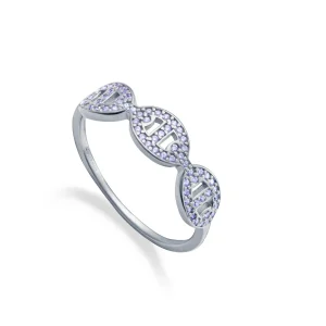 Anillo Plata De Ley Baño Rodio Circ Sra Jwls