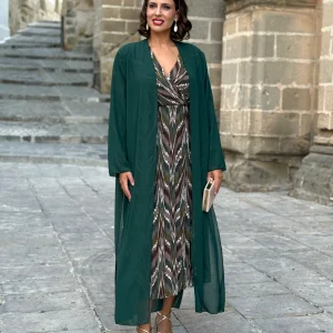 Kimono de Gasa Verde Botella