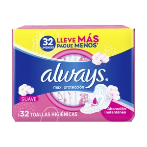 Toalla Femenina Always Máxima Protección Suave 32und
