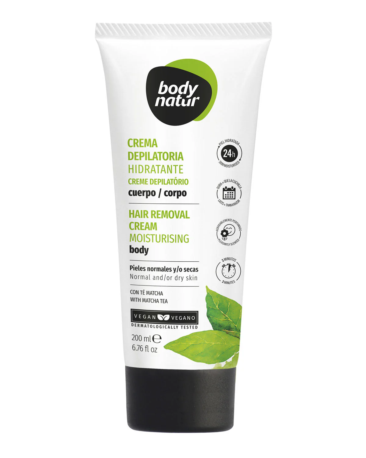 Body Natur crema depilatoria hidratante corporal 200ml - Imagen 5