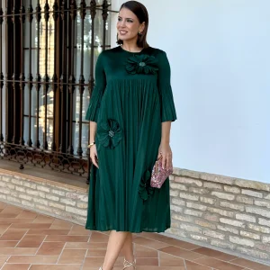 Vestido Magnolia Verde Botella
