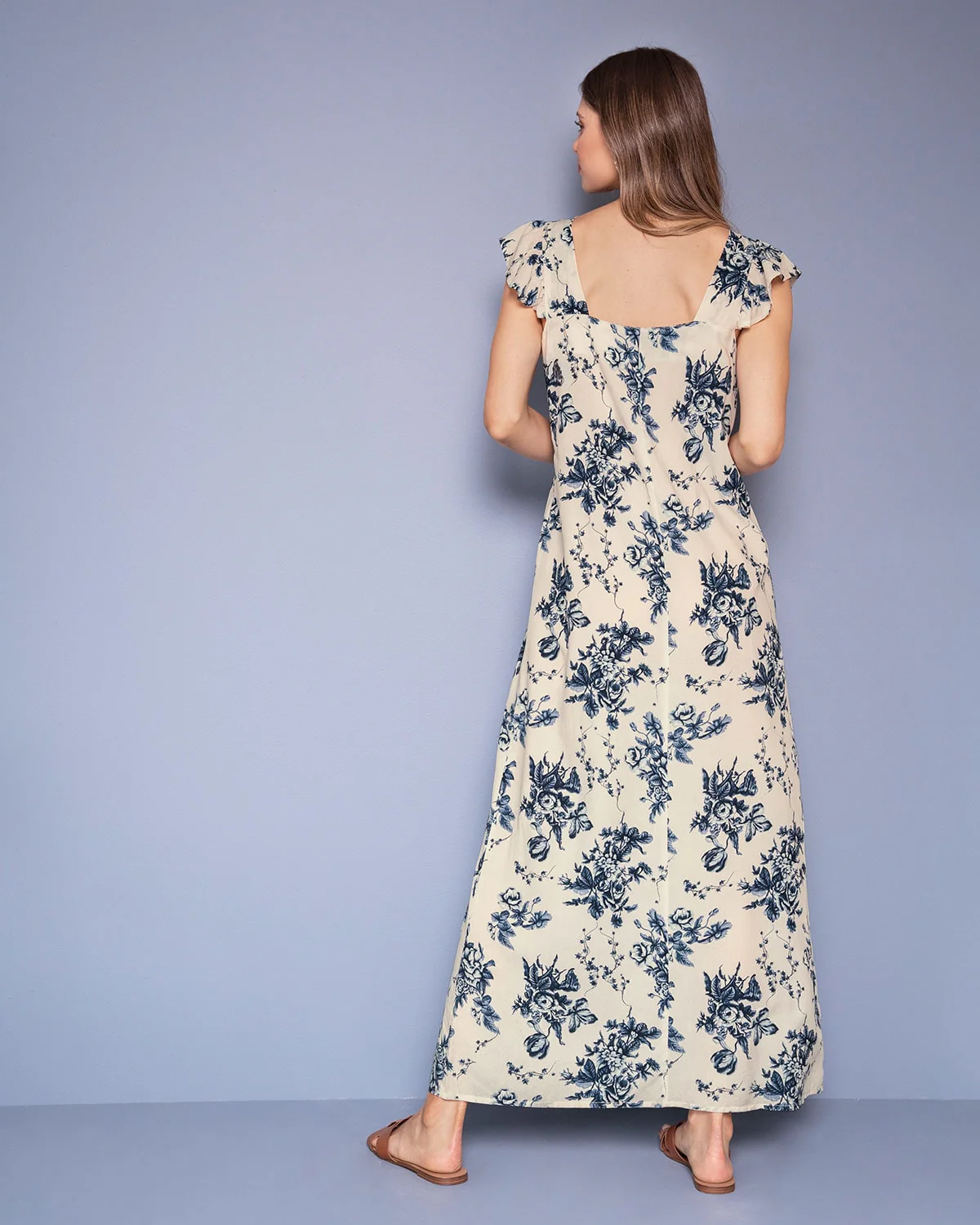 Vestido largo de escote cuadrado - Imagen 9