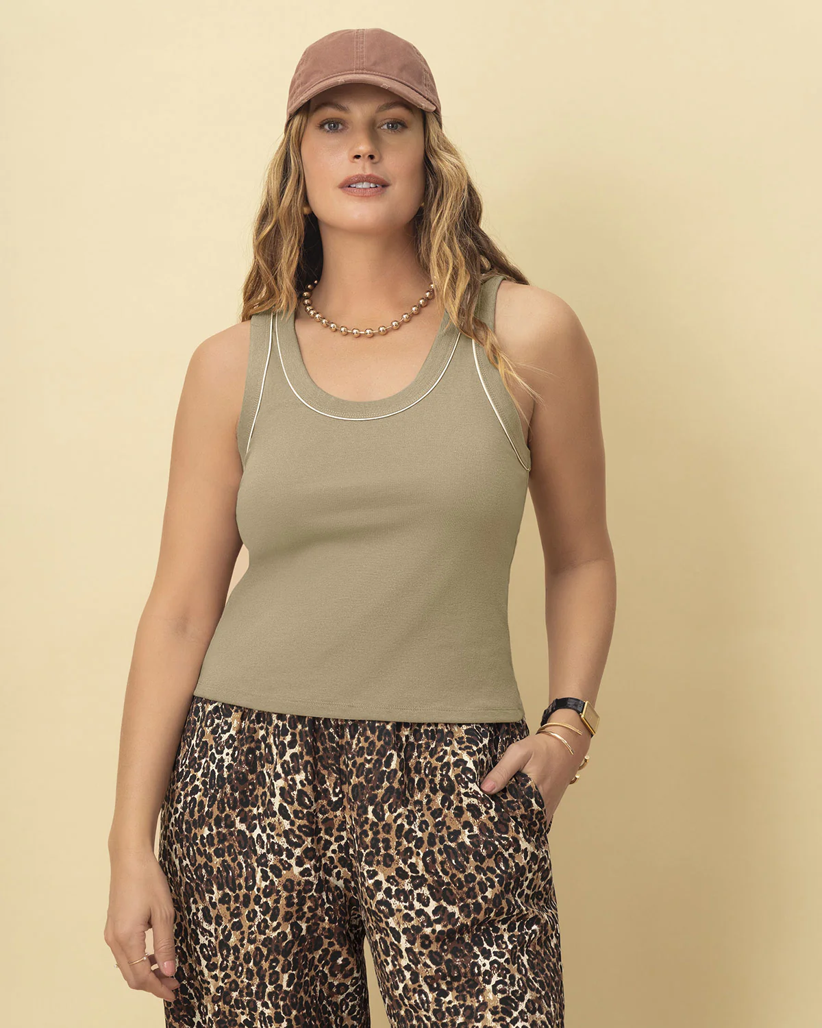 Camiseta manga sisa con detalle en contraste - Imagen 5