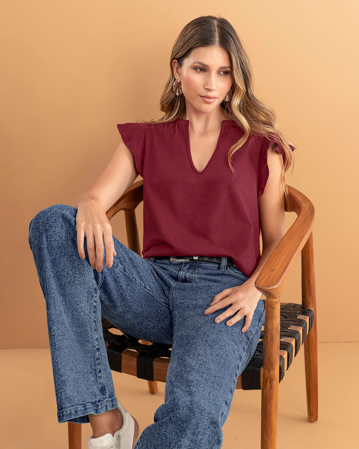 Camiseta con vuelo en borde en manga - Imagen 8