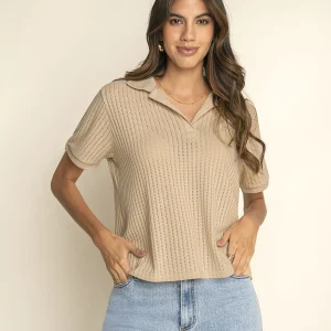 Camiseta tipo polo en tejido de punto