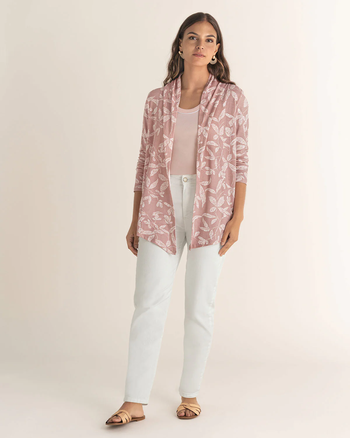 Camiseta abierta manga larga estampada de silueta semiajustada - Imagen 3