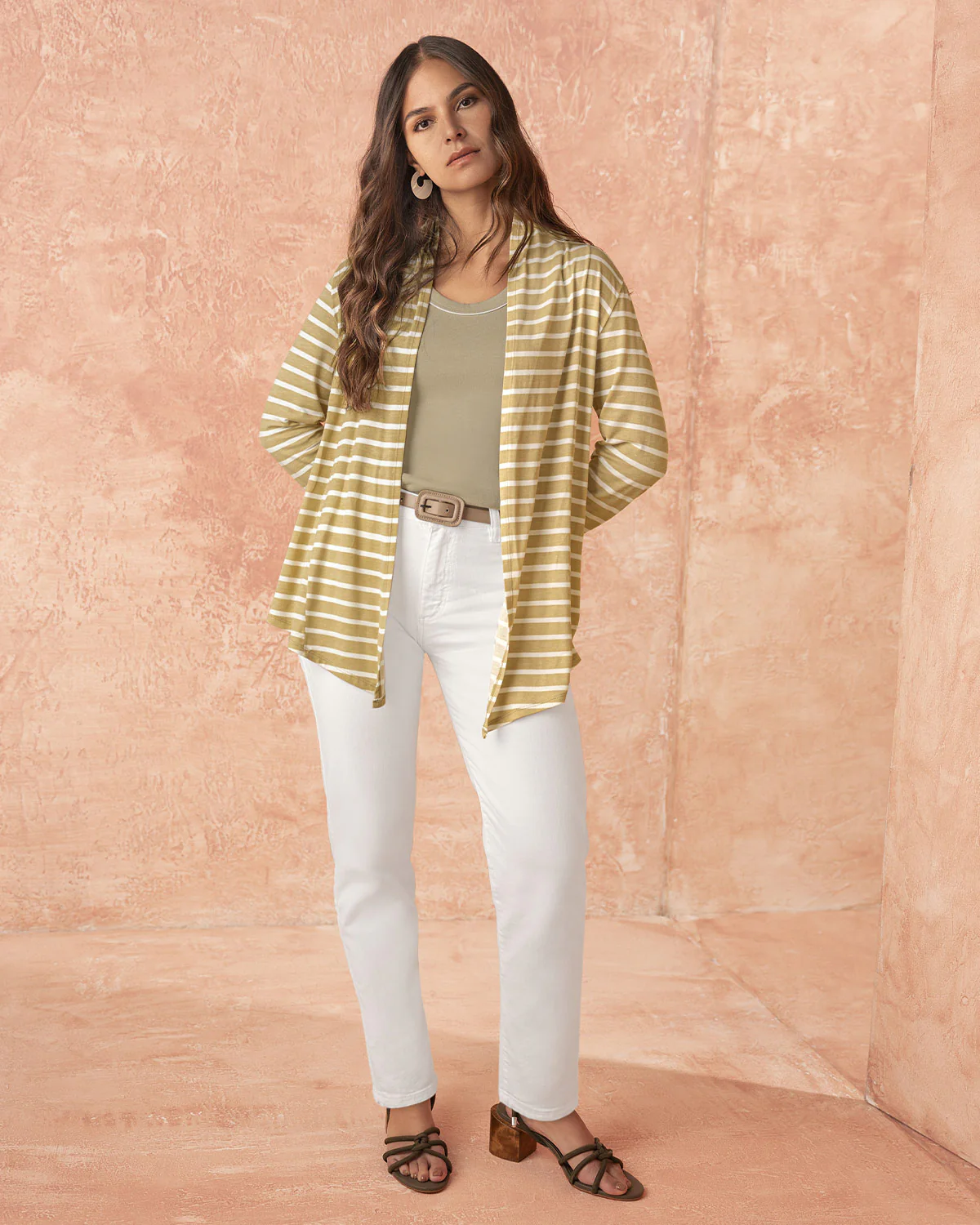 Camiseta abierta manga larga estampada de silueta semiajustada - Imagen 8