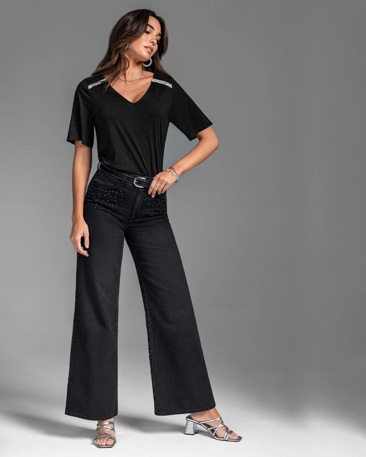 Camiseta con aplique con brillo - Imagen 3