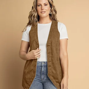 Chaleco en tela con acabado aterciopelado