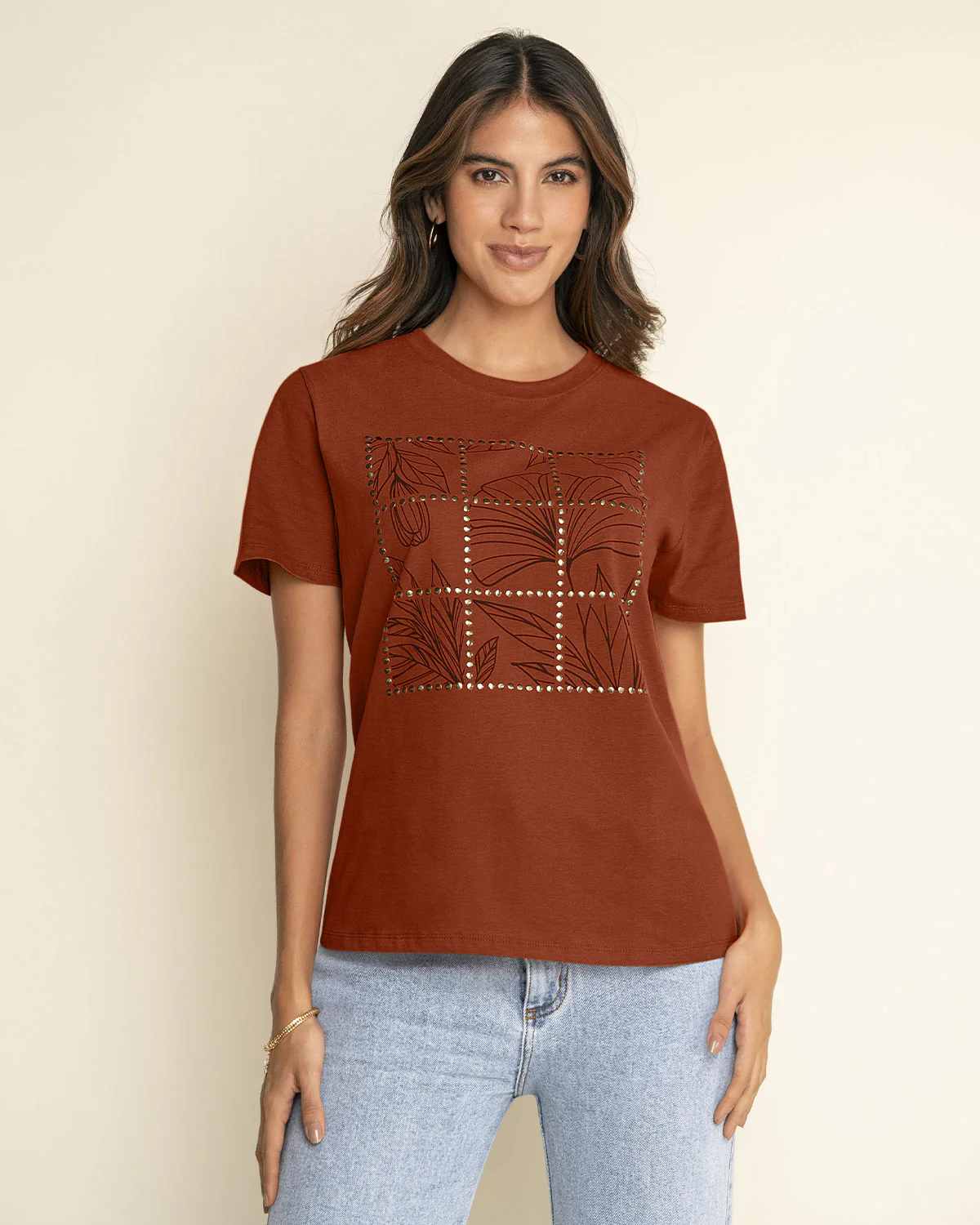 Camiseta manga corta en algod贸n con estampado en frente - Imagen 7