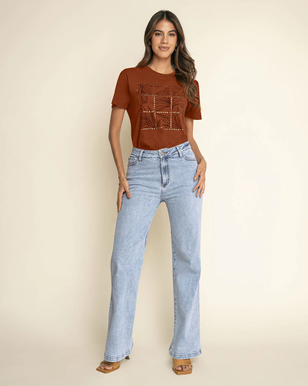 Camiseta manga corta en algod贸n con estampado en frente - Imagen 8