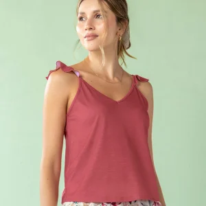 Camiseta con vuelo en borde en cargaderas