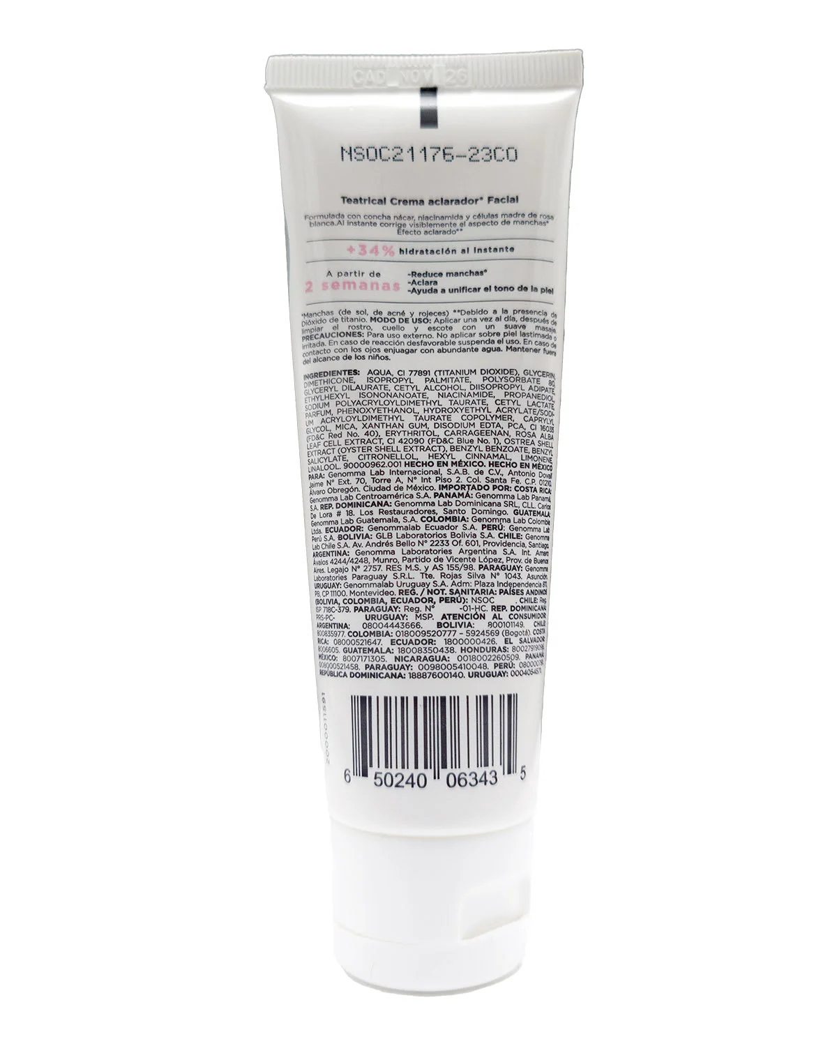 Teatrical Crema Aclarador Facial 75ml - Imagen 4