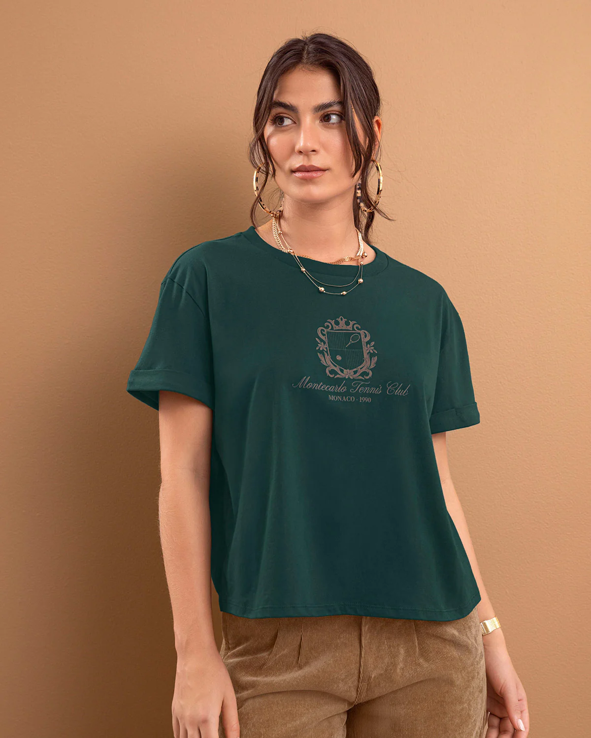 Camiseta básica manga corta con estampado - Imagen 5