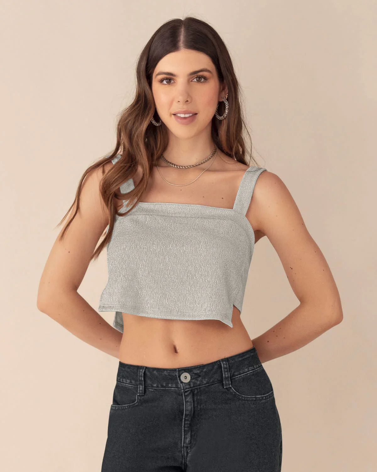 Crop top de tiras con laterales asimétricos