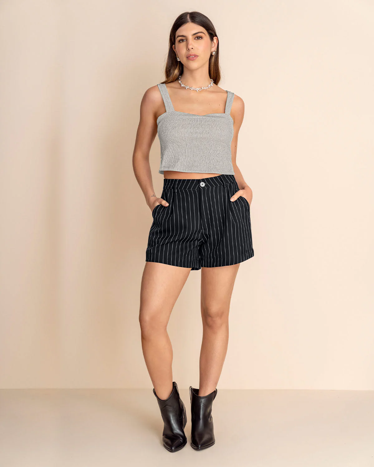 Crop top de tiras con laterales asimétricos - Imagen 5